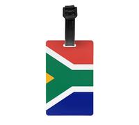 Étiquette de bagage drapeau de l'Afrique du Sud. Fabriqué en PVC avec une sangle amovible, parfait pour les voyages légers et une étiquette d'identification de voyage.