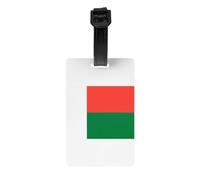 Étiquette de bagage drapeau de Madagascar avec dragonne amovible pour une identification facile, crochet de voyage et étiquette d'informations personnelles