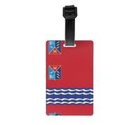 Étiquette de bagage Drapeau de Magadan - Identificateur de valise lumineux et coloré, étiquettes de voyage de croisière pour valises, couverture de confidentialité à l'arrière intégral