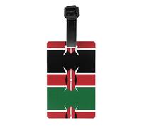 Étiquette de bagage drapeau du Kenya, bracelet noir détachable de 17,5 cm de long, convient pour bagages, sacs de sport, etc.
