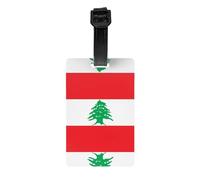 Étiquette de bagage drapeau du Liban avec bracelet amovible noir de 17,5 cm de long pour une identification facile des bagages