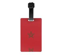 Étiquette de bagage drapeau du Maroc avec bracelet amovible noir de 17,5 cm de long pour une identification facile des bagages