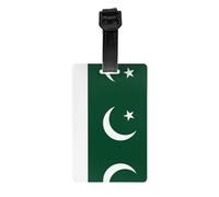 Étiquette de bagage drapeau du Pakistan - Identificateur de valise lumineux et coloré, étiquettes de voyage de croisière pour valises, couverture de confidentialité à l'arrière intégral