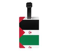 Étiquette de bagage drapeau du Sahara occidental - Identificateur de valise lumineux et coloré, étiquettes de voyage de croisière pour valises, couverture de confidentialité à l'arrière intégral