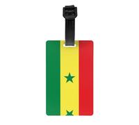 Étiquette de bagage drapeau du Sénégal - Identificateur de valise lumineux et coloré, étiquettes de voyage de croisière pour valises, couverture de confidentialité à l'arrière intégral