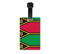 Étiquette de bagage drapeau du Vanuatu avec bracelet amovible noir de 17,5 cm de long pour une identification facile des bagages