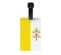 Étiquette de bagage drapeau du Vatican avec bracelet amovible noir de 17,5 cm de long pour une identification facile des bagages