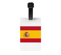 Étiquette de bagage drapeau espagnol avec dragonne amovible pour une identification facile, crochet de voyage et étiquette d'informations personnelles