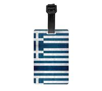 Étiquette de bagage drapeau grec avec bracelet noir détachable de 17,5 cm de long pour une identification facile des bagages