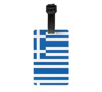 Étiquette de bagage drapeau grec avec bracelet noir détachable de 17,5 cm de long pour une identification facile des bagages