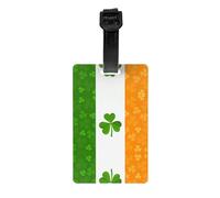 Étiquette de bagage drapeau irlandais avec bracelet noir détachable de 17,5 cm de long pour une identification facile des bagages