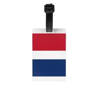 Étiquette de bagage drapeau néerlandais avec bracelet noir détachable de 17,5 cm de long pour une identification facile des bagages