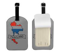 Étiquette de bagage élégante avec carte de la Thaïlande - 10,9 x 7,9 cm - Accessoire de voyage essentiel pour valises