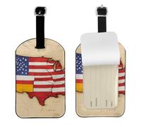 Étiquette de bagage élégante avec drapeau américain de l'Espagne - 11,9 x 7,9 cm - Accessoire de voyage essentiel pour valises
