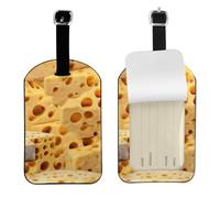 Étiquette de bagage élégante avec impression de sandwichs au fromage, 10 x 7 cm, accessoire de voyage essentiel pour valises