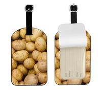 Étiquette de bagage élégante avec imprimé pommes de terre de jardin, 10 x 7 cm, protection de la vie privée