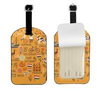 Étiquette de bagage élégante avec symboles de la culture néerlandaise - 10,9 x 7,9 cm - Accessoire de voyage essentiel pour valises