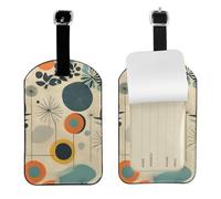 Étiquette de bagage élégante de style moderne du milieu du siècle, 10,9 x 7,9 cm, accessoire de voyage essentiel pour valises