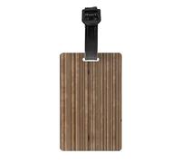 Étiquette de bagage en bois massif avec bracelet amovible noir de 17,5 cm de long pour une identification facile des bagages