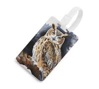 Étiquette de bagage en forme de chouette mignonne et unique pour sac de voyage, étiquette d'identification de bagage, carte d'adresse et anneau rond durable, cadeau de voyage, essentiel d'aéroport