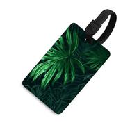 Étiquette de bagage en forme de plante tropicale verte de la jungle mignonne et unique pour sac de voyage, étiquette d'identification personnalisée, étiquette d'adresse, anneau rond durable, cadeau de