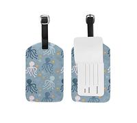 Étiquette de bagage en forme de poulpe de mer mignon pour fille, femme, enfant, étiquette de bagage de voyage en cuir, 1 pièce
