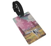 Étiquette de bagage en forme de vache blanche - Idéal pour les sacs à dos de voyage et de croisière