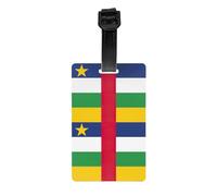 Étiquette de bagage en PVC avec drapeau de l'Afrique centrale - Polyvalent - Pour poussette et sac - Accessoire de voyage pratique - Multi-usage