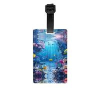 Étiquette de bagage en PVC de qualité supérieure avec impression colorée sur le thème de l'océan - Accessoire indispensable de voyage sans tracas