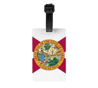 Étiquette de bagage en PVC de qualité supérieure avec impression drapeau de l'État de Floride - Fiable - Porte-carte d'identité - Accessoire de voyage indispensable