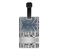 Étiquette de bagage en PVC durable en forme de cerf - Design imprimé complet, fente pour informations personnelles, bracelet amovible, facile à identifier et à transporter