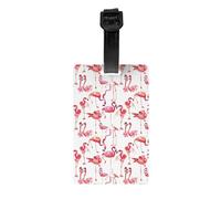 Étiquette de bagage en PVC souple avec imprimé flamants roses, polyvalente, idéale pour les cadeaux de Noël