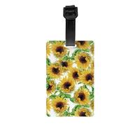 Étiquette de bagage en PVC souple avec imprimé tournesols jaunes, polyvalente, idéale pour les cadeaux de Noël