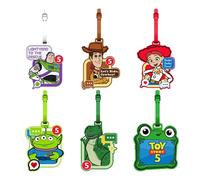 Étiquette de bagage en silicone motif dessin animé mignon T-Toy S-Story, anti-perte, avec sangle réglable, pour voyage 05