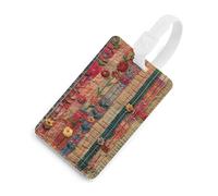 Étiquette de bagage en tissu brodé de couleur pour voyage, étiquettes de bagages en TPU avec carte d'information, étiquettes de valise personnalisées pour le vol, étiquettes de sac multifonctionnelles