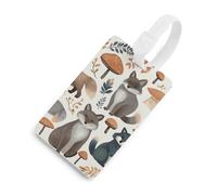 Étiquette de bagage en TPU avec carte d'information en forme de raton laveur, étiquettes de bagage personnalisées pour le vol, étiquettes de sac multifonctionnelles pour les affaires, cadeau blanc