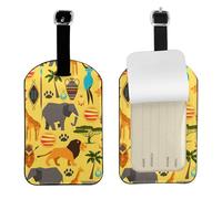 Étiquette de bagage essentielle avec imprimé éléphant d'Afrique - 10,9 x 7,9 cm