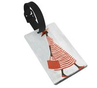 Étiquette de bagage femme africaine à rayures rouges et blanches, idéal pour les sacs à dos de voyage et de croisière