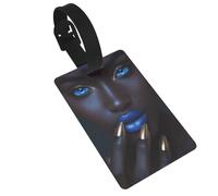 Étiquette de bagage femme africaine aux yeux bleus, idéale pour les sacs à dos de voyage, croisière, sac à dos