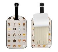 Étiquette de bagage fonctionnelle avec imprimé de race de chien - 10,9 x 7,9 cm - Accessoire essentiel pour valises