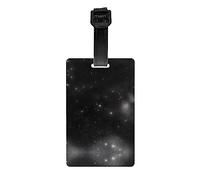 Étiquette de bagage galaxie noire et blanche - Identificateur de valise lumineux et coloré, étiquettes de voyage de croisière pour valises, couverture de confidentialité à l'arrière intégral