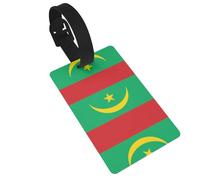 Étiquette de bagage imprimée drapeau de la Mauritanie - Articles de voyage essentiels pour protéger la vie privée - Identification facile des bagages pour valises