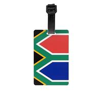 Étiquette de bagage imprimée drapeau de l'Afrique du Sud avec carte d'identité et protection de la vie privée pour valises, sacs et étiquettes de valise