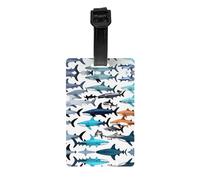 Étiquette de bagage imprimée motif requins, étiquettes de valises pour navires de croisière, accessoires de voyage
