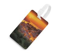 Étiquette de bagage italienne au coucher du soleil - Jolie étiquette de sac de voyage unique - Étiquette d'identification personnalisée - Carte d'adresse et anneau rond durable - Cadeau de voyage