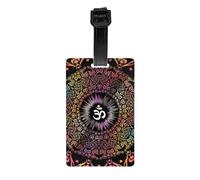Étiquette de bagage Mandala Om Bouddhisme Aum Protection de la vie privée Zen Yoga Méditation Bagages Étiquettes de Sac de Voyage Valise