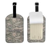 Étiquette de bagage numérique camouflage militaire avec dos intégral pour carte d'identité, étiquettes d'identification de valise, étiquettes d'identification en cuir PU pour bagages