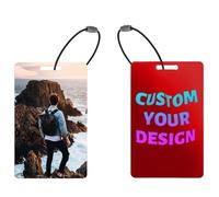 Étiquette de Bagage Personnalisée avec Photo, Texte, Logo - Identifiant de Valise pour Voyages et Croisières, Tag de Sac de Golf, Élément de Nom avec,Accessoire de Voyage, Porte-Étiquette de Bagage