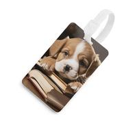 Étiquette de bagage pour chien mignonne et unique - Étiquette de bagage personnalisée - Étiquette d'identification d'adresse et anneau rond durable - Cadeau de voyage essentiel à l'aéroport - Style