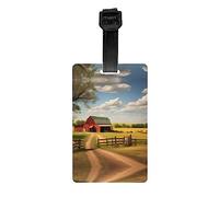 Étiquette de bagage Ranch View, bracelet noir amovible de 17,5 cm de long, convient pour les bagages, sacs de sport, etc.